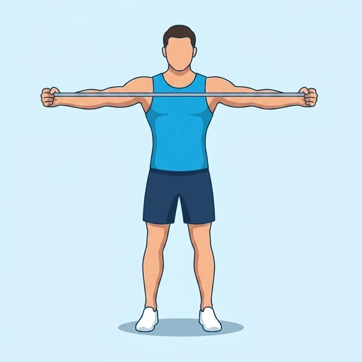 Band pull apart: Exercise illustration (peak)