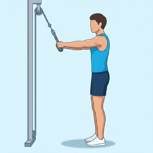 Cable face pull — Exercise illustration