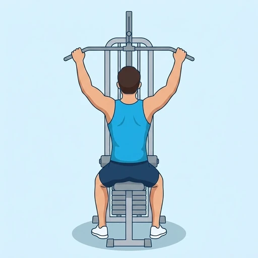 Wide-grip cable lat pulldown — Exercise illustration