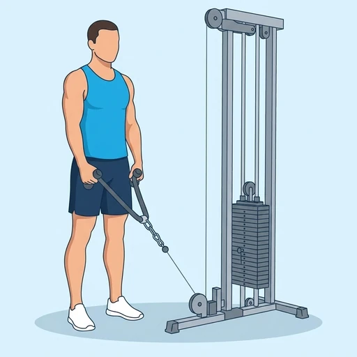 Cable rope hammer curl — Exercise illustration